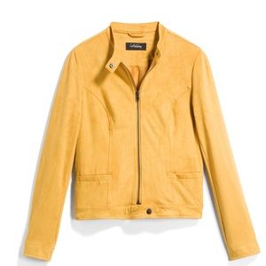 Coffeeshop Valle Faux Suede Yellow Jacket Size L